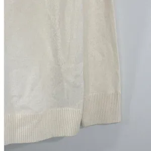 Quince Ivory 100% Mongolian Cashmere Polo V-Neck Sweater Women Large NWT Preppy thumbnail 4