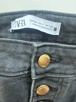 Zara Washed Black High Waisted Flare Jeans Size 6 thumbnail 4