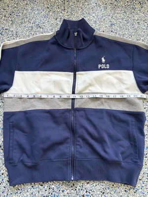 Polo Ralph Lauren navy blue color-blocked track jacket thumbnail 6