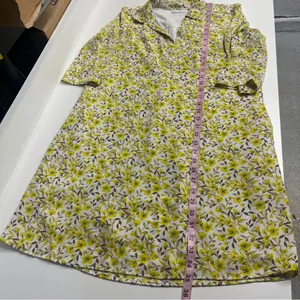 Imperfect yellow floral pocket dress vneck pointed collar lined‎ bright bohemian thumbnail 4