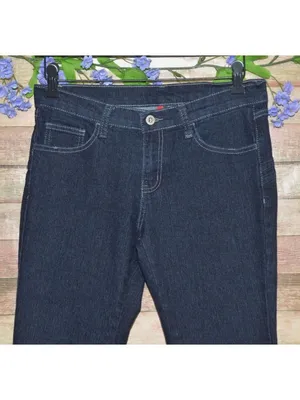 BE-GIRL Stretch Jeans Size 9/10 Dark Wash Boot Cut Embellished Pockets Butt Lift thumbnail 2