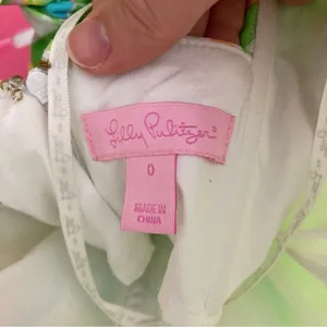 Lilly Pulitzer Richelle Elephant Ears Strapless Mini Dress Green Pink Blue Sz 0 thumbnail 4