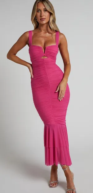 Showpo Pink Long Dress thumbnail 1