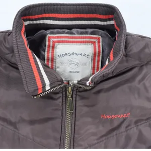 Horseware Ireland Woman's Brown Equestrian Bomber Jacket Striped Trim Small thumbnail 3
