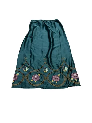 ✨🌲 Free‎ People Autumn Bloom Midi Skirt Set XS Embroidered Forest Green 🌲✨ thumbnail 4