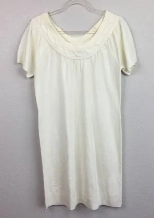SUSAN LAWERENCE Cream Sweater Dress Sz M thumbnail 1
