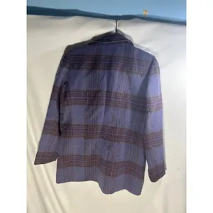 Harve Benard Wool Alpaca Blend Plaid Blazer Purple Charcoal Size 4 Made Russia thumbnail 2