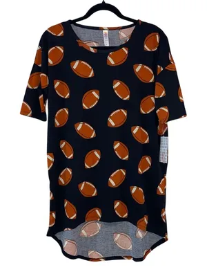 NWT Lularoe Irma XS Football Print Tunic High Low‎ Buttery Soft thumbnail 1