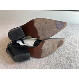 Donald J Pliner Western Ankle Boots Black & Ivory Leather Cowgirl Rodeo Designer thumbnail 8