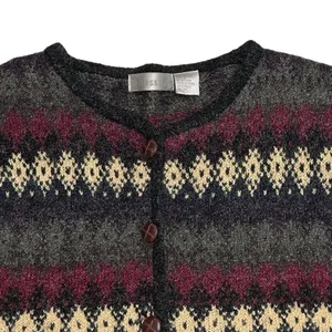 Vintage 90s Cardigan Sweater Womens Small Fair Isle‎ Multicolor Dress Barn thumbnail 2