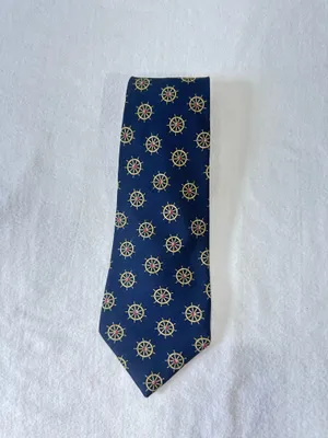 Tommy Hilfiger Man's Silk Tie Blue Nautical Designer Classic Cravat thumbnail 2