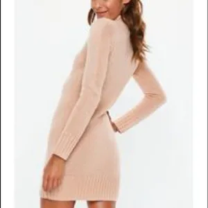 ✨ Missguided Women's Natural Nude Fluffy High Neck Jumper Dress✨ thumbnail 2