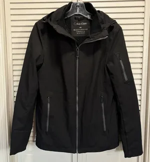 Calvin Klein Faux Fur Hood‎ Jacket Zip Up Size Sm Pockets Lined Water Resistant thumbnail 1