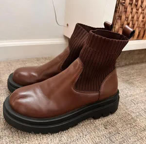 Brown Sock Booties Size 7 thumbnail 3
