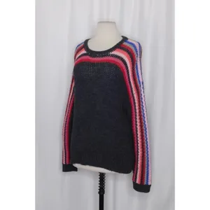 XIRENA Teton Aprés Ski Sweater Alpaca Gray Colorful Stripes Sporty Apres X-Small thumbnail 6