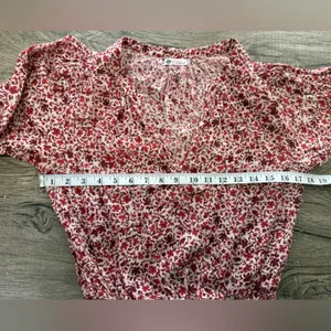 Sundry Red Floral Long‎ Sleeve Cotton Dress Size medium thumbnail 5