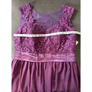 Women’s Purple Lace Bodice Full Length Formal Bridesmaid Dress Size 18 NWT thumbnail 9