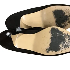 Nina Black Suede Pointed Toe Pumps Silver Filigree Size 6M Made in Spain thumbnail 6