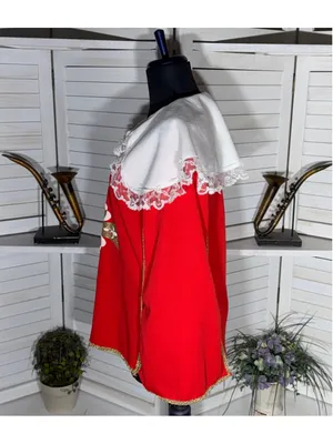 Vintage red musketeer costume top lace gold cross court jester ren fair cosplay thumbnail 4