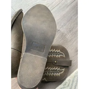 Me Too Brown faux leather cowboy boots women’s size 6 rubber heel and sole western boot thumbnail 5