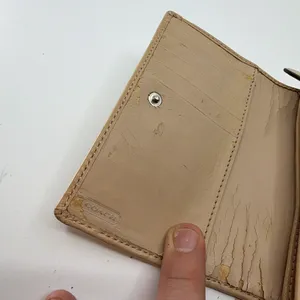 Coach Signature C Trifold Beige Canvas Wallet thumbnail 5
