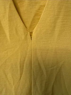 Zara V-Neck Yellow Ruched Midi Dress thumbnail 3