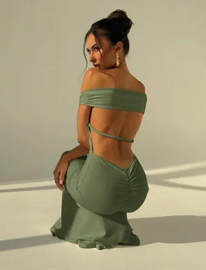 Off Shoulder Ruched Dress  thumbnail 2