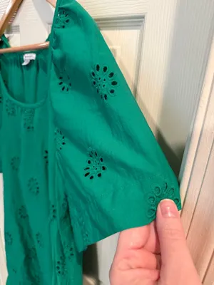 Green Eyelet Mini Dress by Free Assembly thumbnail 4
