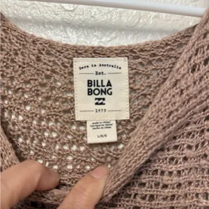 BILLABONG Brown Off-the-Shoulder Knit Sweater Size Large thumbnail 6