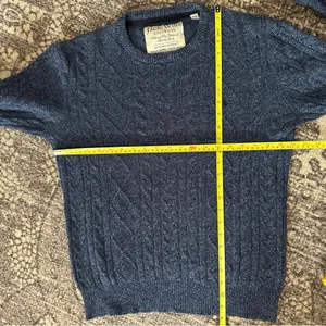 Jack Wills Women’s Size L Blue Tinsbury Merino Wool Blend Cable Knitted Sweater thumbnail 7