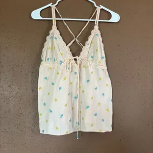 Anthropologie Peach Floral Chemise thumbnail 2
