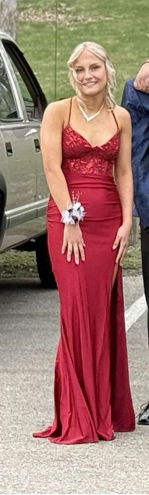 Windsor Dress Prom Red Long thumbnail 1