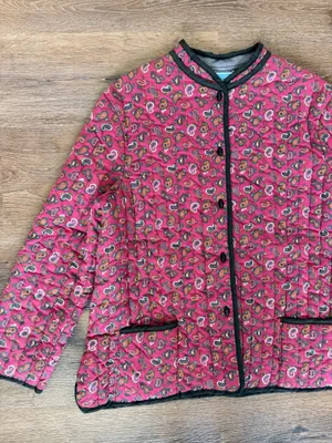 Vintage Pink Paisley Quilted Coat thumbnail 3