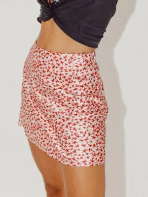 Princess Polly The Joan Satin Floral Mini Skirt - Size: 4 thumbnail 4