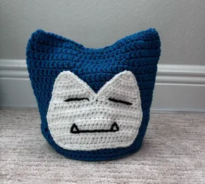 Handmade Snorlax Crochet Hat thumbnail 1