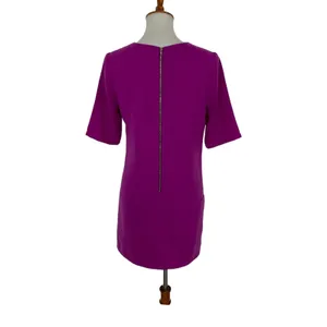 Pim And Larkin Dress Womens Small Purple Short Sleeve Minimalist Sheath Workwear thumbnail 4