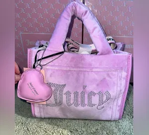 NWT Juicy Couture Extra Spender Mini Tote In Fondant Pink thumbnail 3