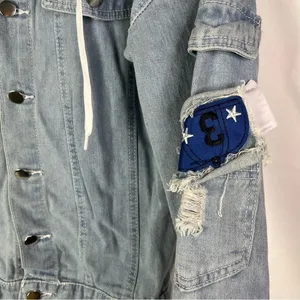 Boutique Light Blue Distressed Denim Spiderman Graphic‎ S thumbnail 5