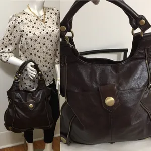 Unzip to expand! ACP High End Chocolate Brown Genuine‎ Leather Bag! thumbnail 2