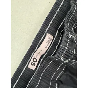 SO‎ High Rise Parachute Cargo Pants Black Contrast Stitch M Gorpcore Grunge thumbnail 3