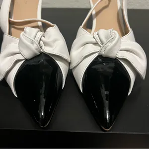 Ann Taylor Black and White Bow Heels thumbnail 7