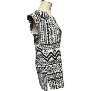 Madewell 100% Cotton Sleeveless Tunic Top Black Tribal Print Small thumbnail 5
