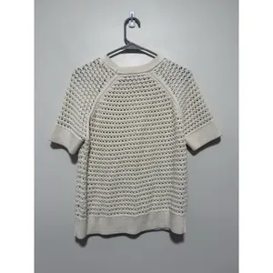 Varley Alva Knit Short Sleeve Sweater in Egret Size Medium thumbnail 7