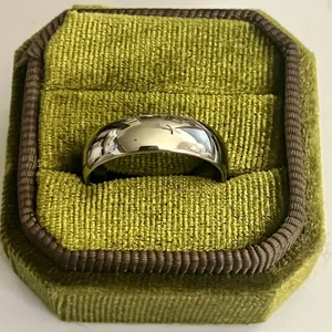 Titanium Steel Silver 4mm Wide Dome Wedding Band Ring Unisex Size 9 thumbnail 2