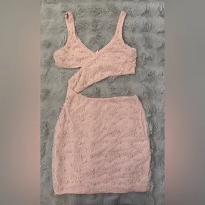 Oh Polly Embellished Cut Out Mini Dress blush pink size 8 thumbnail 2
