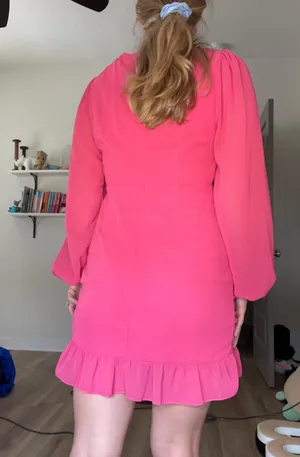 Pink Ruffle Mini Dress Size M thumbnail 3
