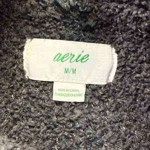 Aerie Womens Quarter Zip Sherpa Pullover Sweater‎ Charcoal Gray Medium JY442VK thumbnail 2