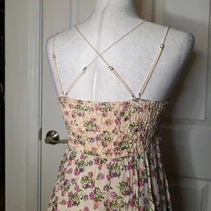 Free People One Adella Pink Floral Asymmetrical Strappy Sleeveless Dress thumbnail 8
