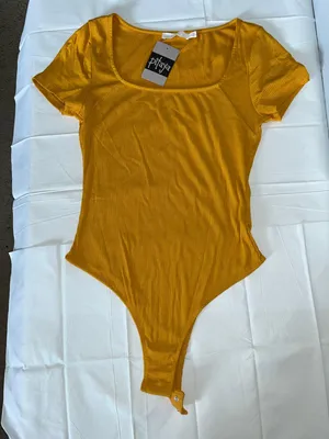 Pitaya Yellow Square Neck Bodysuit thumbnail 1