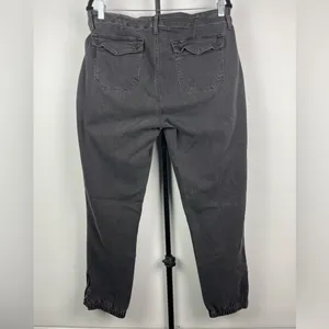 Paige Faded Mist Black Mayslie Relaxed Cropped Jogger Jean Pants Size 32‎ thumbnail 4